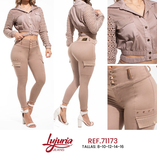 Colombian 2 pieces Jeans Levantacola Set