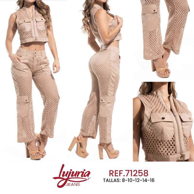 Colombian 2 pieces Jeans Levantacola Set